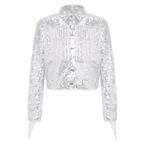 Gilet court boutonné manteau paillettes pour enfants décontracté style cardigan de moto
