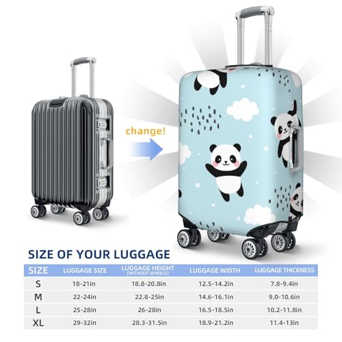 Cute Panda Bear Print Luggage Cover Elasticated Suitcase Covers TSA Approved Stylish Scratch Washable Resistant Case Protector for Kids and Adults4