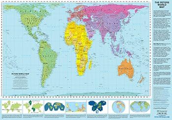 ODT MAPS 35X51 PETERS WORLD LAMINATED MAP IN TUBE