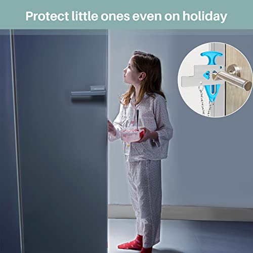 Inaya Portable Door Lock for Baby Proofing, Heavy Duty Lock for Additional Door Security for Traveling, Privacy in Hotel, Apartment, Home, and Dorm Room - Thumbnail 4