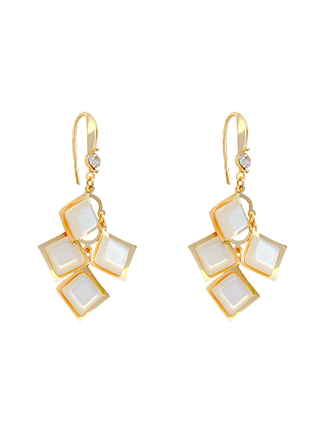 Yellow Chimes Earrings For Women White Color Crystal Studded Geometrical Shape Drop Earrings For Women and Girls (B0B8DD9BSW) Amazon Price History, Amazon Price Tracker