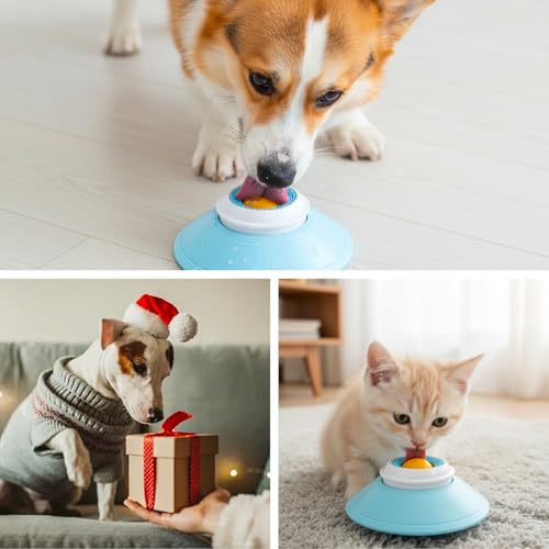 Yuwnd Leckball Hund, Schleckball Für Hunde Mit Gelber Kugel, Lick Sphere Für Hunde Zur Beschäftigung, Schleckball Leckkugel Hund Für Spiel Und Pflege