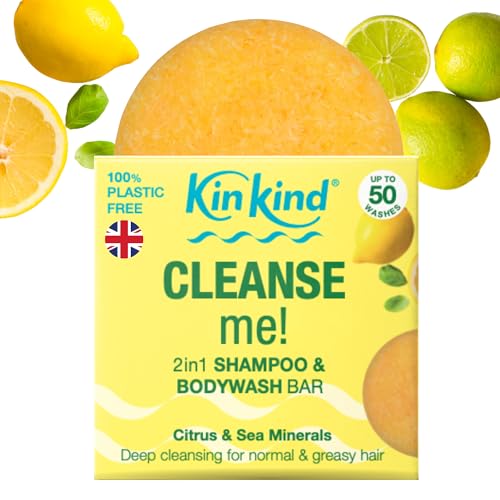 KinKind Shampoo Bar - CLEANSE me! 2 in 1 Solid Shampoo & BodyWash Bar | Normal to Greasy Hair | Natural Shampoo Bar, Travel Shampoo Bars for Hair UK | Up to 50 Washes - Vegan & Cruelty Free - Image 3