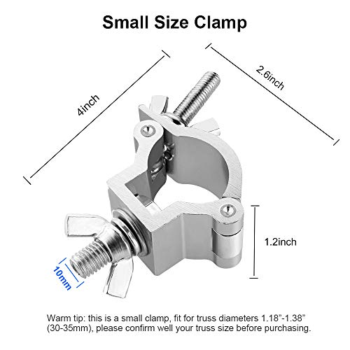 10Pcs Eyeshot Small Size Truss Clamp Stage Lights Clamp 1.18”-1.38”（30-35Mm）, Perfectly Fit For 30-35Mm Od Tube / Pipe, Heavy Duty 165Lb Premium Truss O Clamp For Dj Lighting Par Lights Spot Lights #TOP2