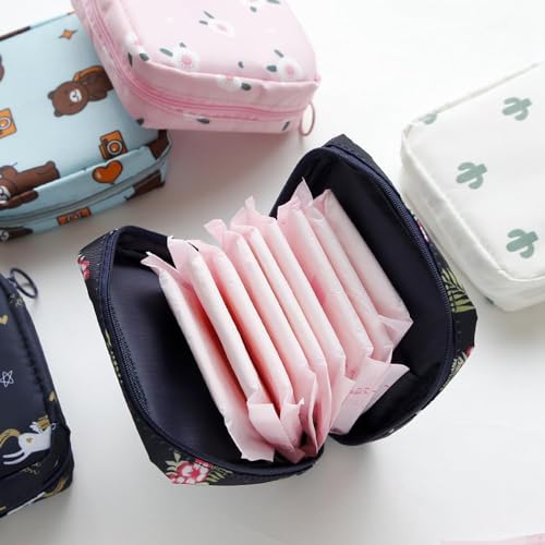 Image of Small Pouch for Women Girls Sanitary Napkin Bag Menstrual Pad Bag Makeup Organizer Mini Travel Pouch for Charger Earphone Accessories Organizer for Handbag & Purse (Dark Blue)