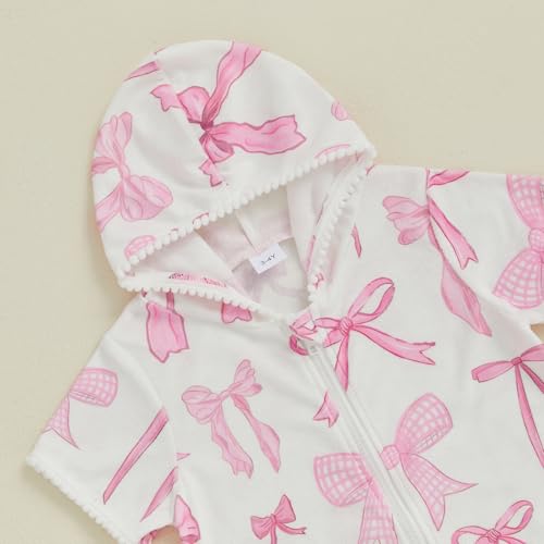 Little Girls Beach Dress Zipper Closure Bikini Cover Up Hooded Bow Plaid Swimwear Bathing Suit3