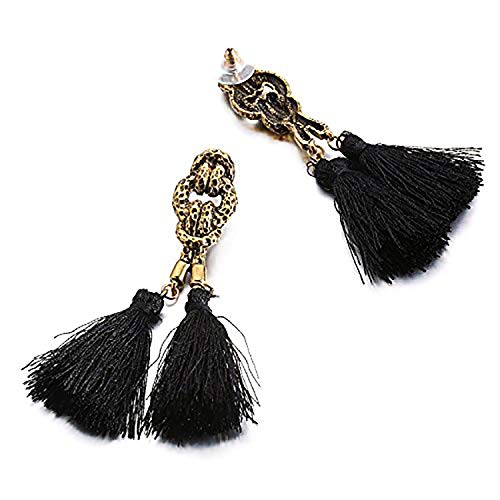 Image of Young & Forever Gift Boho Carnival Sea Island Long Tassel Earrings Handmade Beaded Bohemian Women Statement Beads Dangle Earrings Ethnic Jewelry Fringe Earrings