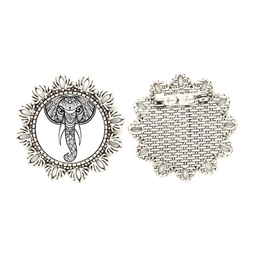 Broche de plata con diseño de flor para lucir en vestidos y chaquetas