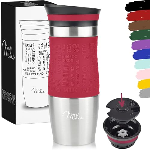 Milu Thermobecher Kaffee to go 370ml, 450ml Isolierbecher...