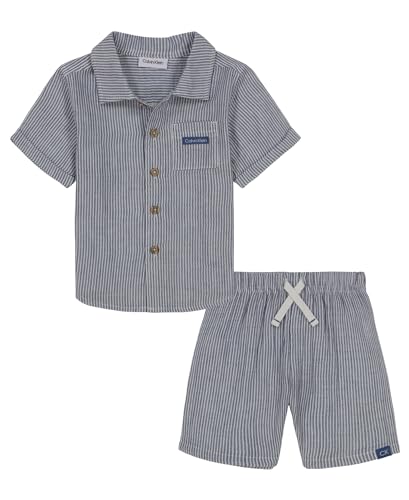 Image of Calvin Klein Baby Boys Calvin Klein 2 Piece Woven Short Set