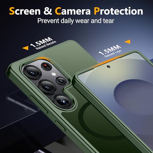 Image of SPIDERCASE Magnetic for Samsung Galaxy S25 Ultra Case, [Compatible with Magsafe][ Military Grade Drop Protection] with Invisible Stand Shockproof Slim Case for S25 Ultra 5G,Green