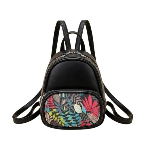 Trendy Women’s Small Backpack with Premium Finish, Multi-Color Printed Front Zip Pocket, Durable & Comfortable for College, Shopping and Everyday Carry-image-22