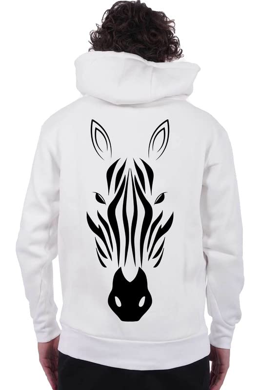 VLAM Zebra Print Unisex Winter Stylish Graphic Printed Hoodie
