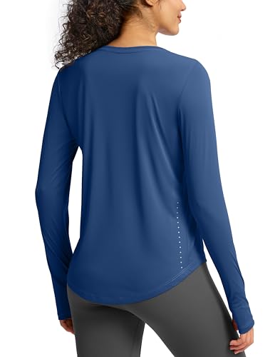 Image of Soothfeel Lightweight Long Sleeve Workout Tops for Women Gym Running Shirts