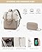 LOVEVOOK Laptop Backpack for Women, 15.6 Inch Work Laptop Bag with USB Port, Fashion Teacher Nurse Backpack Purse, Waterproof Travel Computer Backpack with Organizer Bag, 2PCS, Beige-Khaki