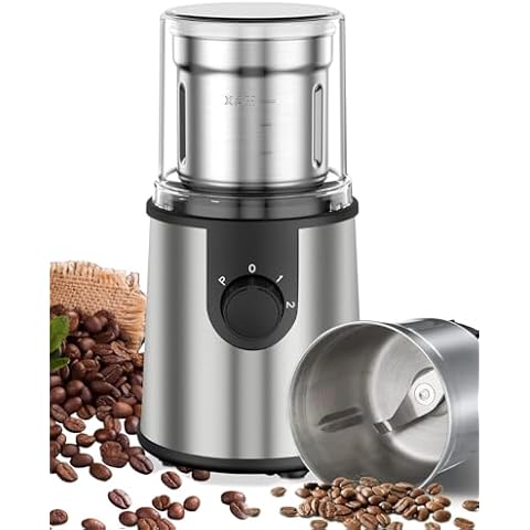 Andizun 350W Electric Coffee Grinder with 80g Capacity Cover