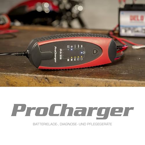 ProCharger 4.000 Diagnose- & Ladegerät Motorradbatterie & Auto, CAN Bus Fähig, Lithium Geeignet, Batterie Erhaltungsladegerät 12V 4.000mA, Automatische Ladestromanpassung