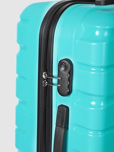 Image of TEAKWOOD Leathers 65 CM 8 Wheels Trolley Bag, Hard Cabin with Zipper Closure, Adjustable Push Button & Cross Side Strap, TSA Lock System 360 Degree (65 CM, Aqua Green)