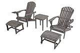 WUnlimited SW2101DG-CH2OT2ET Bistro Set Adirondack Chairs, Dark Grey