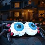 GARIG 3.6FT Halloween Inflatables Eyeballs Outdoor Decorations Build-in LEDs Lights Blow Up Decorations for Garden Car Window Decor