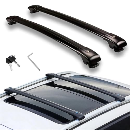 Barras de techo para VW Touareg 2011-2018 de aluminio negro con llaves 2