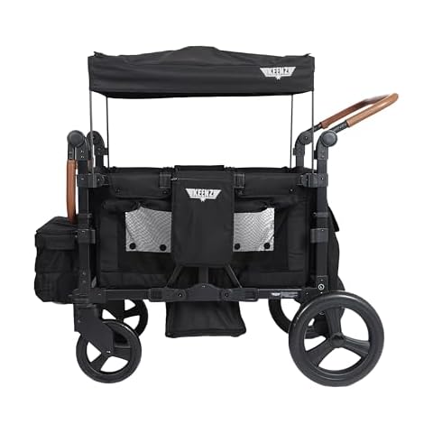 Keenz Duo Stroller Wagon with Canopy, 4-Passenger Capacity - Black. Cover