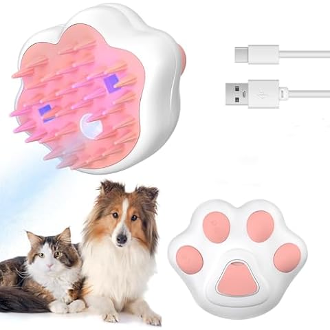 Cat Spary Brush, 3 In1 Steamy Cat Brush for Shedding, Cat Steamer Brush for Massage, Multifunctional Cat Grooming Brush, Pet Hair Removal Tool Comb for Cats and Dogs Cover