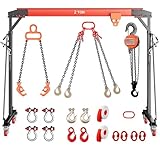 4400 LBS Gantry Crane with 8-12 FT Adjustable Height, 2 Ton Gantry Crane, Shop Crane Lift Hoist for Warehouse...