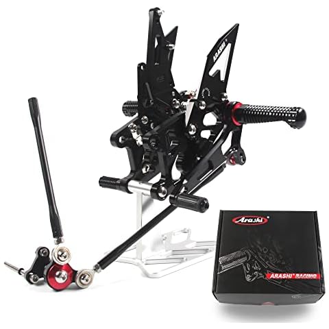 Arashi(Version 2.0) Adjustable Rearsets for Honda CBR600RR 2009-2016 (ABS include) ABS Motorcycle Accessories Foot Pegs Footrests Rear Set CBR 600 CBR600 RR 600RR Black 2010 2011 2012 2013 2014 2015 Cover