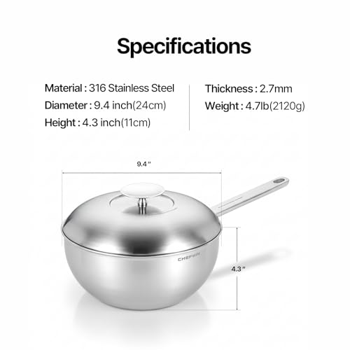 Set de 2 Woks de Acero Inoxidable 316 de 12.6 y 9.4 pulgadas miniatura 5