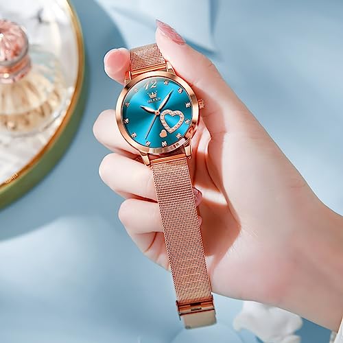 Image of OLEVS Women Watches Business Dress Female Ladies for Small Wrist Watch Gold Silver Tone Stainless Steel Band Analog Simple Day Date Waterproof Lady Watches