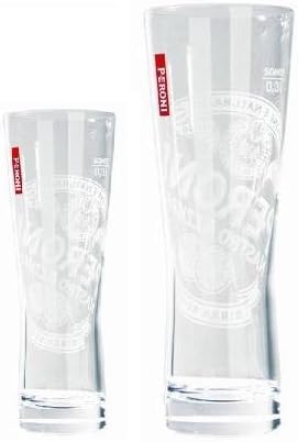 1 Peroni Nastro Azzurro Pint Glass & 1 Peroni Nastro Azzurro Half Pint Glass