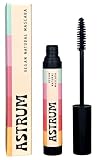 ASTRUM Natural Vegan Mascara Black for Sensitive Eyes, Buildable Volume and Length, Gentle Eye Makeup for Natural Looking Lashes - Organic Cruelty Free Paraben Free
