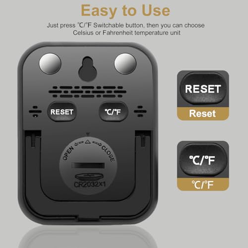 Digital Hygrometer Thermometer 2 In 1 Mini Temperature Humidity Meter Small Room Temperature Humidity Monitor Wall-mounted Environmental Temp Humidity Gauge Thermo-Hygrometer for Nursery Plant Cellar