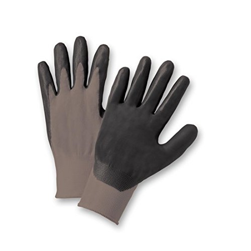 West Chester PosiGrip 713SNF Black/Gray XL Nylon Work Gloves - EN 388 1 Cut Resistance - Nitrile Palm Coating - 10 in Length - 713SNF/XL-V [PRICE is per DOZEN]