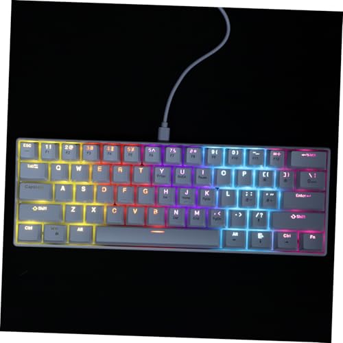 Clavier mécanique 61 touches blanc SOIMISS rétroéclairé RGB au design ergonomique compact