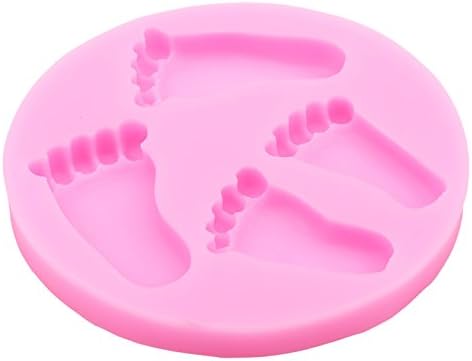 Miniatura 5 de 2 moldes de silicona para bautizo, baby shower, fondant, fabricación de caramelos, moldes de estampado de pies de bebé, postres, cubitos de hielo,