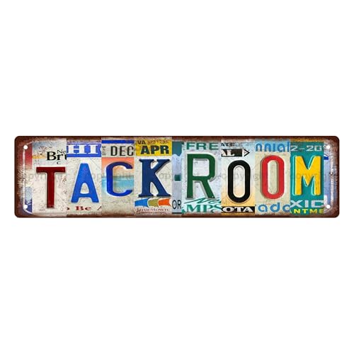 TACK ROOM SPACE Metal Tin Street Sign Bar Cafe Garage Cave Home Room Wall Bathroom Farmhouse Garden Porch Patio Decor, 16 x 4 Inch