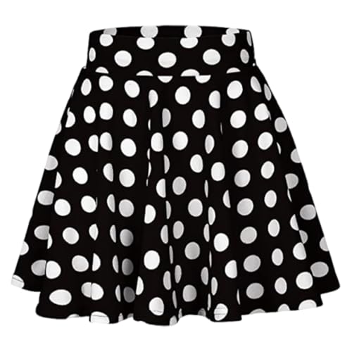 Disfraz años 50, falda de lunares, Mujeres Base Casual Cintura Bocina Mini Falda Elegante Línea A Tira hacia Arriba Patinaje, Skater Vintage, rockabilly, rock'n'roll, carnaval