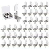 5mm Shelf Support Pegs, 50 Pcs L-Shaped Metal Support Pegs with Silicone Sleeve for Kitchen Bookcase Cabinet Furniture Support, Nickel Plated Shelf Pins Holders