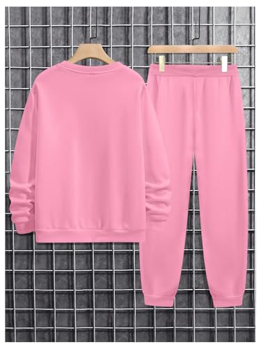 Men's 2 Piece Sweat Set Cartoon Bear Graphic Crewneck Sweatshirts Drawstring Jogger Sweatpants Outfits2