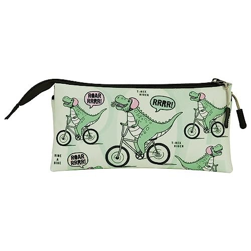 Oh My Pop! Dinorrr-2.0 FAN Triple Pencil Case, Green, Military Green - Image 3