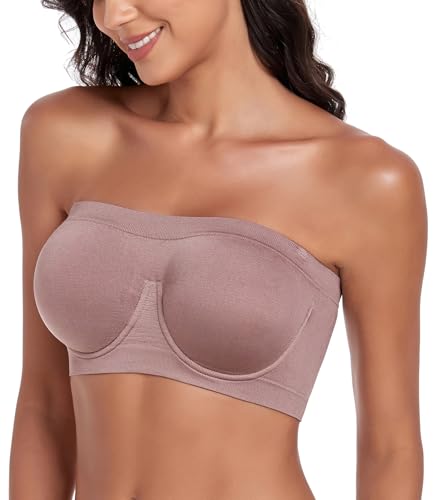 Image of Women's Underwire Strapless Multiway Bra Bandeau Seamless Supportive Bras Non Padded Top