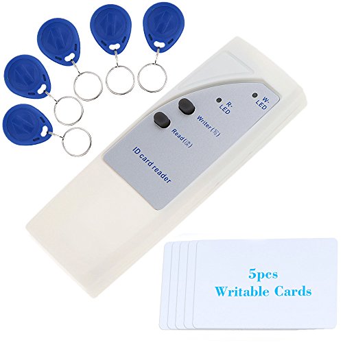 OWSOO Handheld 125Khz RFID ID Card Reader Copier Writer Duplicator + 5 Writable Cards + 5 Key Fob