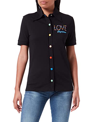 Polo Love Moschino mujer en algodón jersey de manga corta con botones de presión