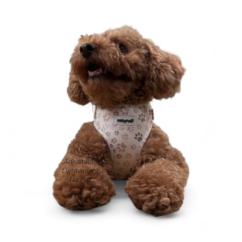 MilkyPaw Dog Harness XS – Adjustable No Pull Harness for Small Dogs – Soft Mesh Vest with Cute Designs – Breathable, Lightweight, Easy to Put On