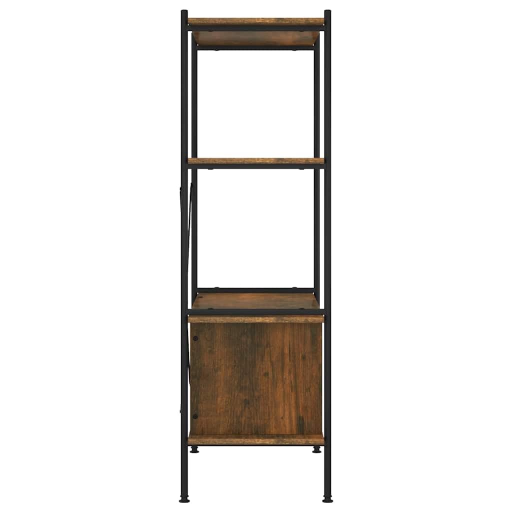 Scaffale con 4 ripiani e armadietto, 80 x 40 x 130 cm, in acciaio, legno, per soggiorno, ufficio, cameretta dei bambini, corridoio