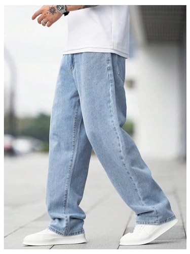 Verdusa Men's Casual Straight Leg Jeans Denim Pants Long Trousers4