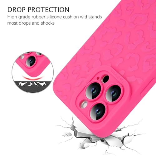 Image of ZIYE for iPhone 14 Pro Case Hot Pink Leopard Pattern Phone Case
