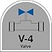 Accuform TDJ204XVE Adhesive Dura-Vinyl"V-4 Valve" Energy Source Shape ID Tag, 2-1/2" W x 2-1/2" L, Black/Blue/White on Gray